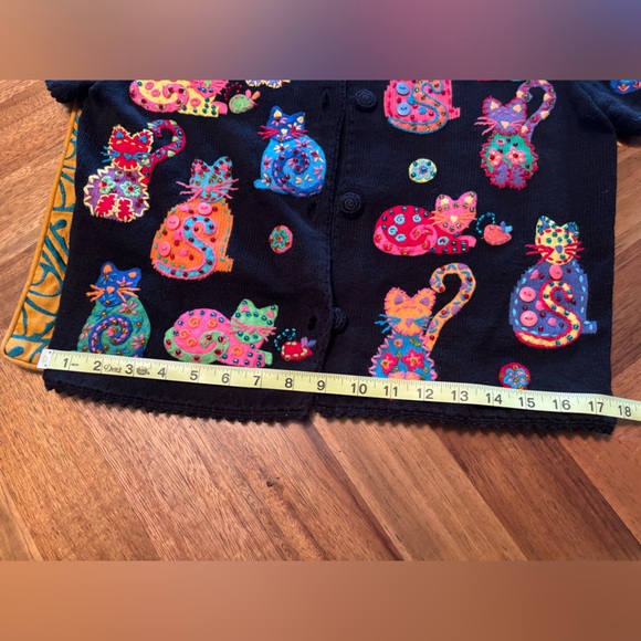 Michael Simon Black Cat Pattern Cardigan - Picture 6 of 7